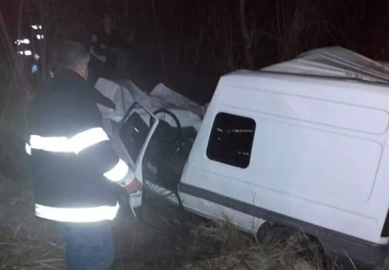 Un utilitario impacto violentamente contra un vacuno sobre la Ruta 127