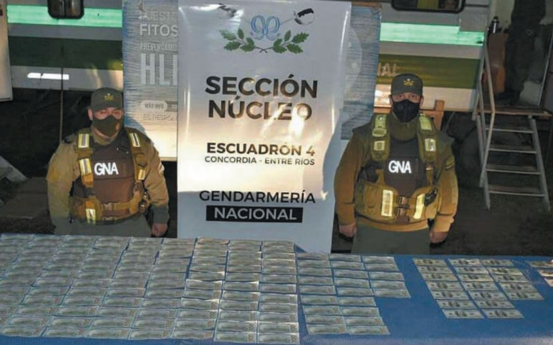 Gendarmería incautó considerable suma de dólares a un conductor que se dirigía a Los Charrúas