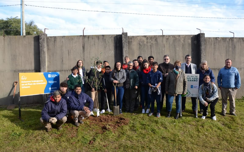 Plan de Arbolado Urbano: Más de 150 árboles autóctonos en la escuela N° 35 “Cabo Sendrós”
