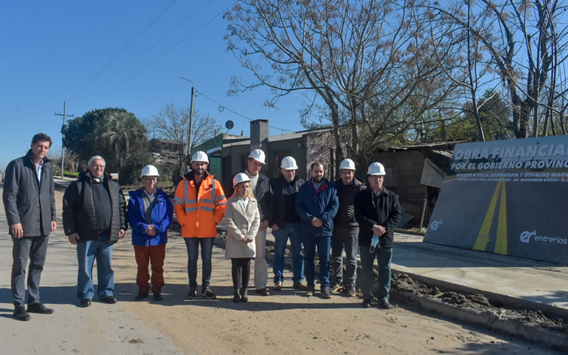 El Directorio de CAFESG recorrió las obras de pavimentación de calle Vuelta de Obligado en Concordia