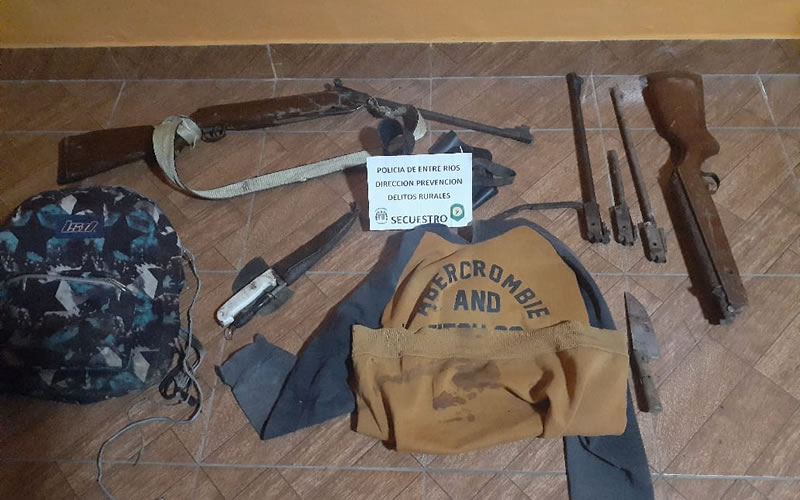Secuestran bolsas con carne y armas de fuego