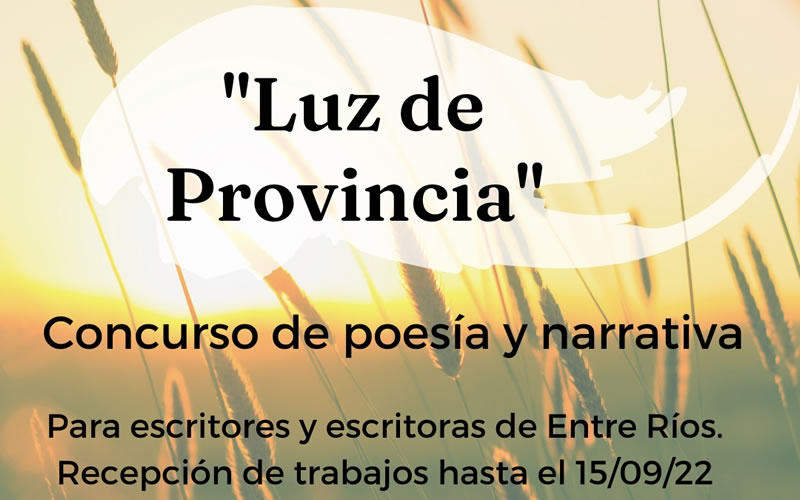 El 15 de septiembre cierra el concurso de literatura «Luz de Provincia»