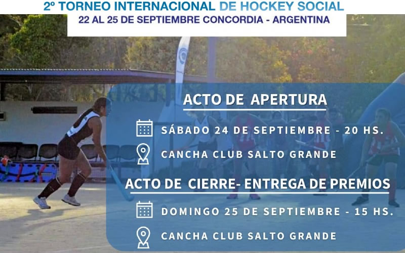 Concordia congregará a más de 300 deportistas de 5 países sudamericanos para disputar el Torneo Internacional de Hockey Social