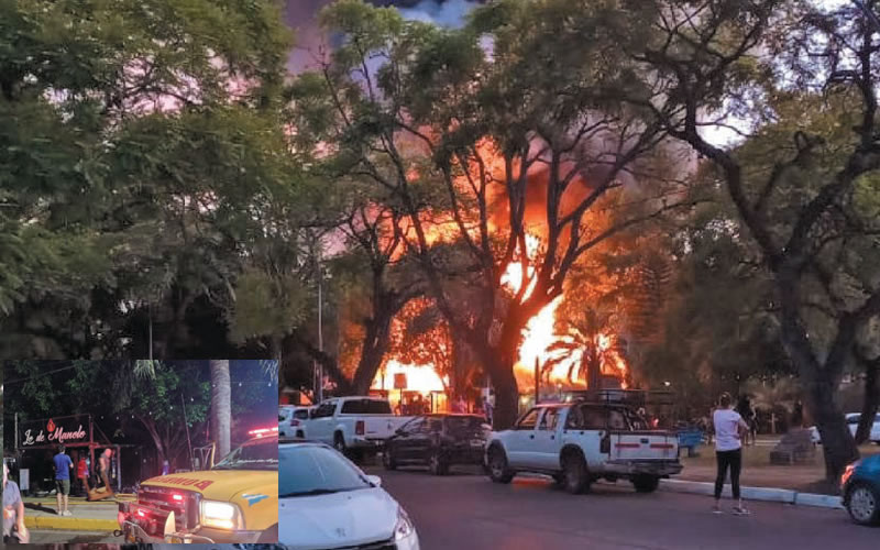 Voraz incendio afectó una conocida parrilla de la Costanera