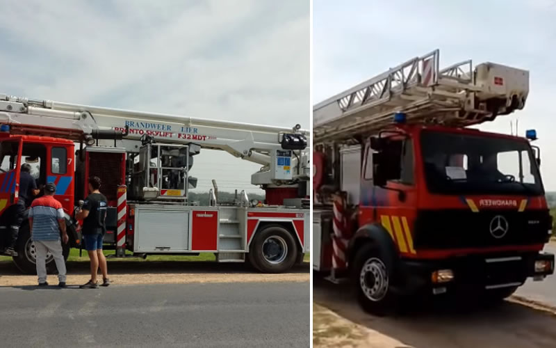 Bomberos Voluntarios de Concordia equipó la nueva unidad con hidroescalera