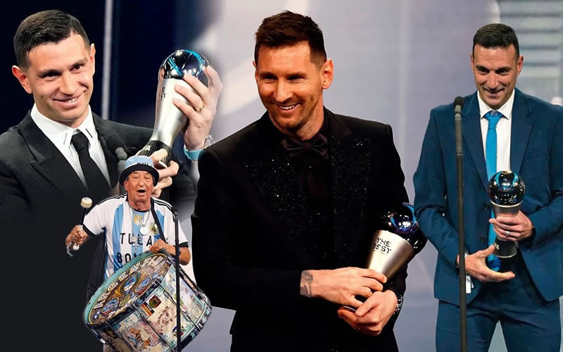Argentina se llevó todos los premios «The Best»: Galardones para Messi, Scaloni, el «Dibu» Martínez y la hinchada albiceleste