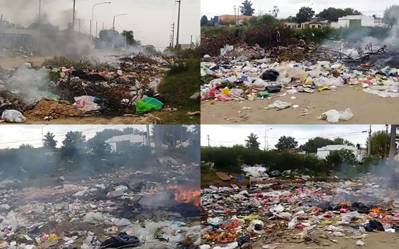 Vecinos del barrio “11 de Junio” se quejan por la presencia de un basural a cielo abierto en calle Córdoba, entre la Pampa y Gualeguay