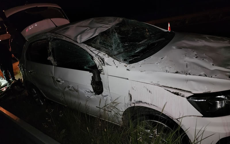 Perdió el control del auto despistando y volcando en la Autovía Artigas