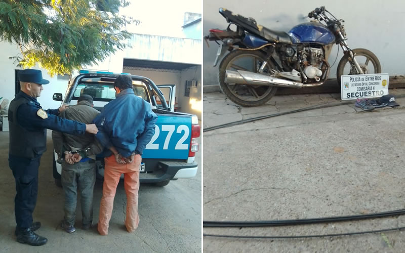 Robaron varillas de hierro de un corralón y lo transportaban en moto