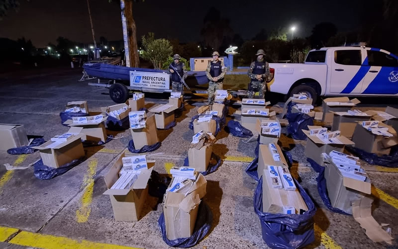 Prefectura secuestró 20.000 atados de cigarrillos de origen ilegal