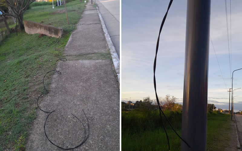 Estaba robando cables de la vía pública pero fue descubierto