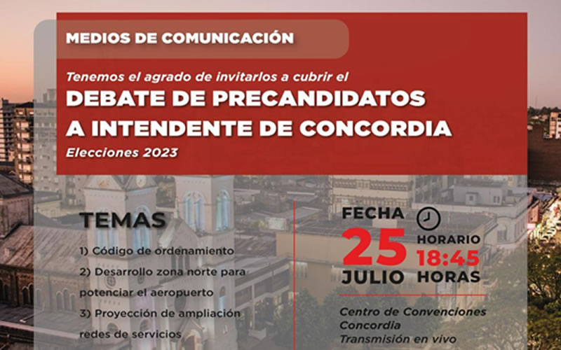 Debate de Precandidatos a Intendente de Concordia organizado por la Red Inmobiliaria
