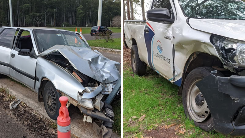 Violento accidente de tránsito en el acceso al Lago de Salto Grande