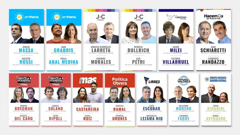 Todos los candidatos a presidente en las PASO 2023, uno por uno