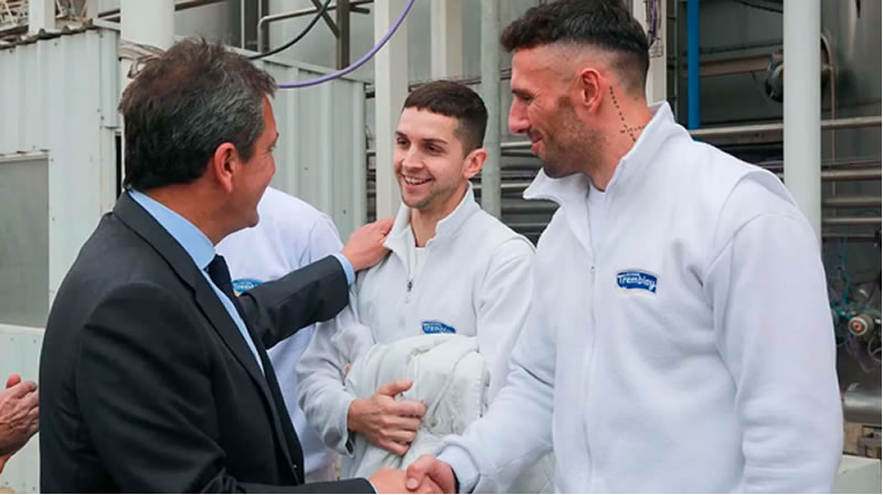 Más medidas de Massa: Suspenden las retenciones al sector lácteo por 90 días a cambio de congelar los precios