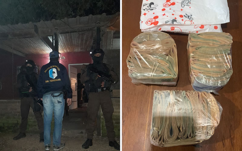 Secuestran droga, más de un millón de pesos y detienen a dos personas en allanamiento