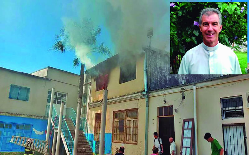 Tras el incendio, el Padre Petelín pidió colaboración para recuperar los espacios perdidos
