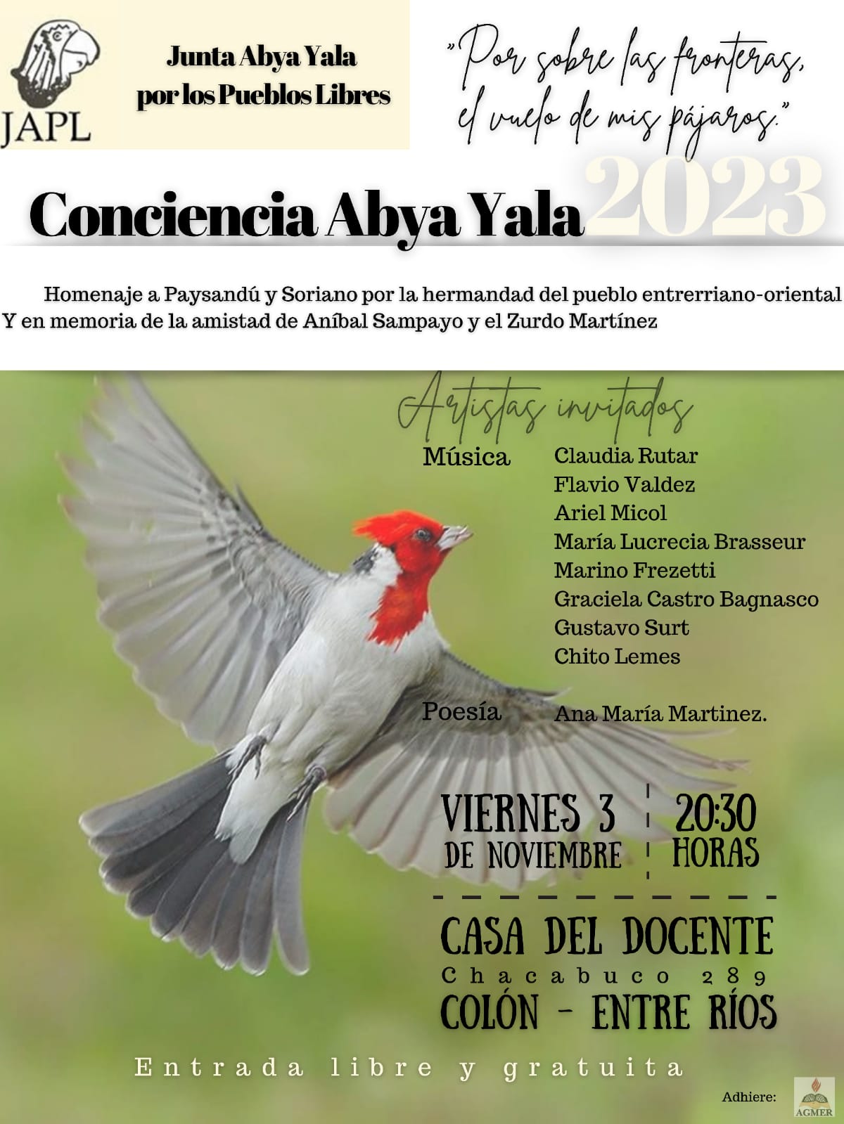 Homenaje entrerriano a Paysandú y Soriano en Colón, por la hermandad