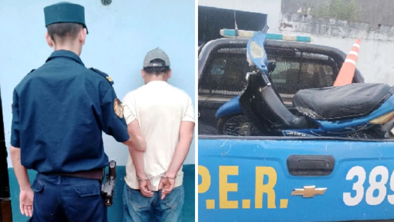 Estaba desarmando una moto robada cuando la policía lo descubrió