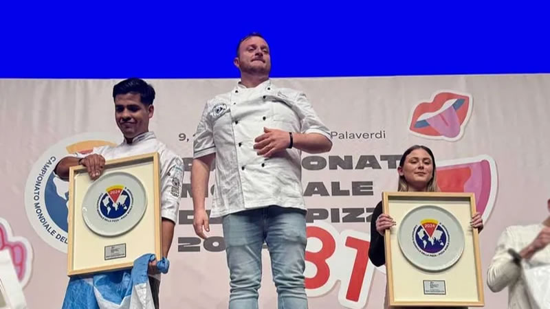 Histórico podio para Argentina en el Mundial de la Pizza: Ezequiel Ortigoza fue segundo en la categoría «Napolitana STG»