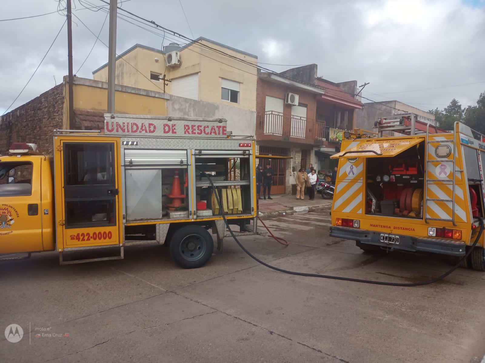 Bomberos intervinieron en el lavadero de una vivienda de calle Las Heras y Feliciano