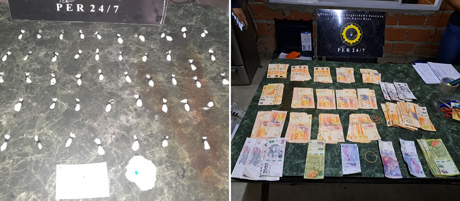 Secuestran droga, dinero y detienen a tres personas en allanamiento