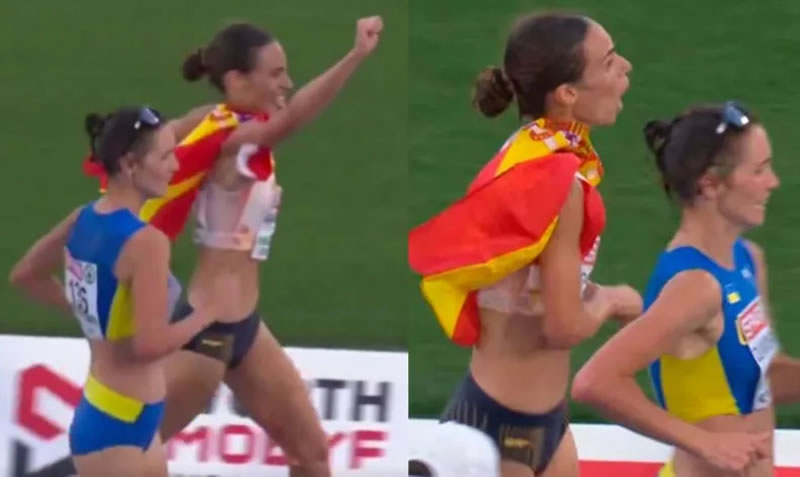 Una atleta perdió el bronce al celebrar justo antes de la línea de llegada