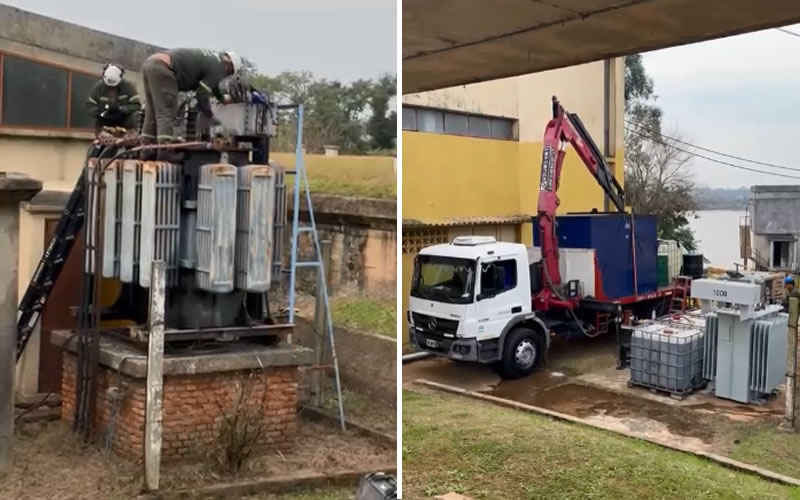Edos informó que culminaron los trabajos en el transformador de la planta potabilizadora
