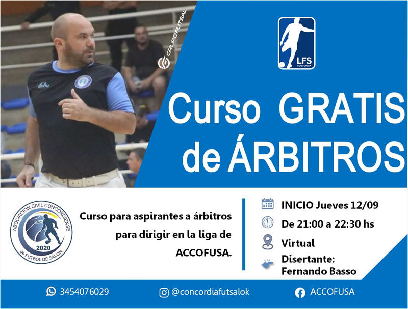 Curso gratuito para aspirantes a árbitros de futsal