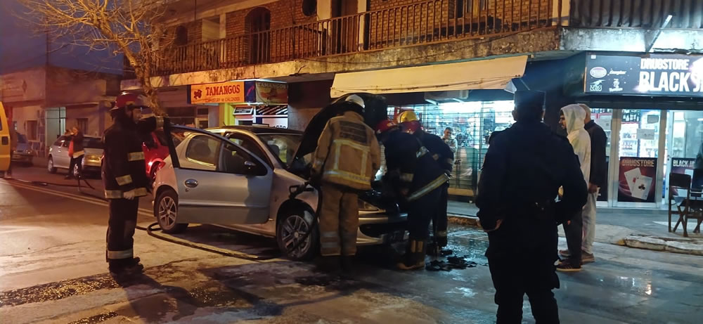 Bomberos Voluntarios y Zapadores sofocaron el incendio de un vehículo