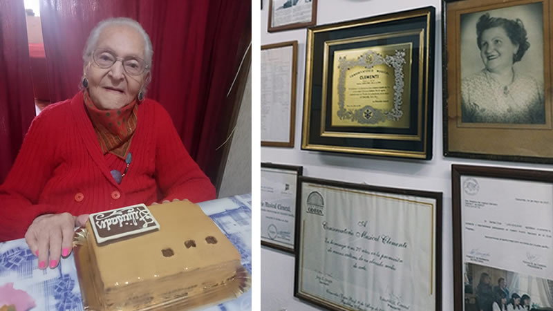 Zelmira Ana Tito de Agout de 101 años: Una vida dedicada a la música y al Conservatorio Clementi