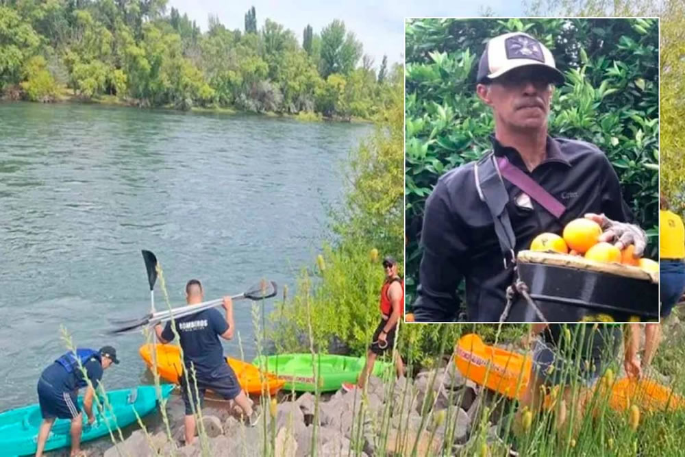 Sigue la búsqueda del concordiense que desapareció al cruzar el río Neuquén