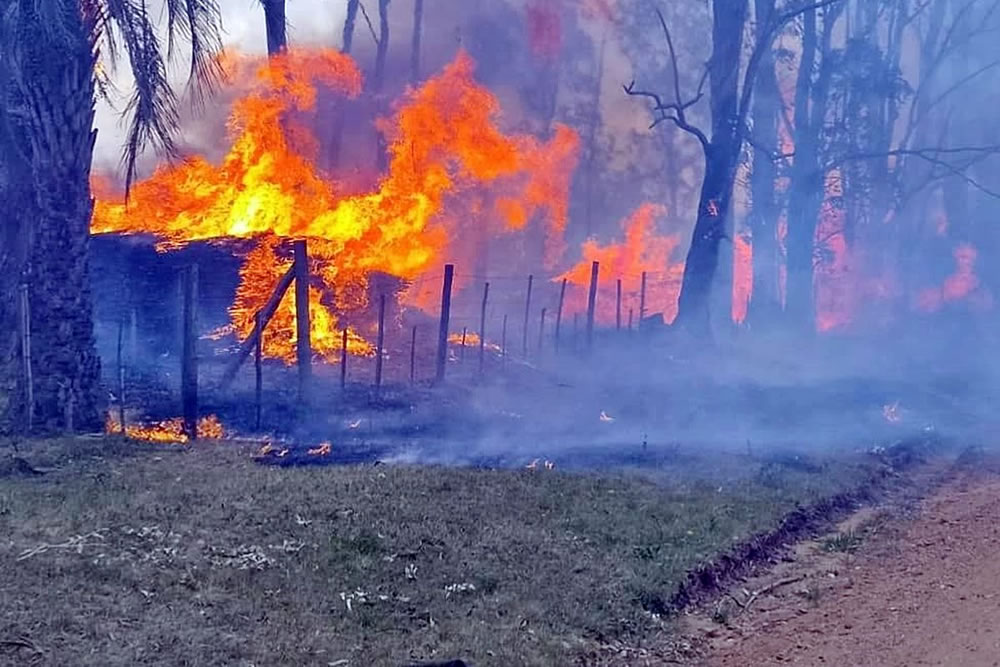 Mujer fue derivada al Masvernat tras fuerte incendio en Estancia Grande