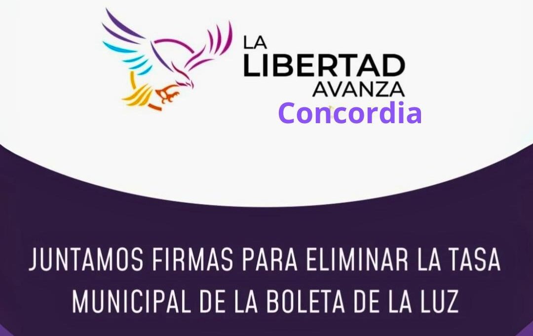 La Libertad Avanza en Concordia impulsa una junta de firmas contra impuestos en la boleta de luz