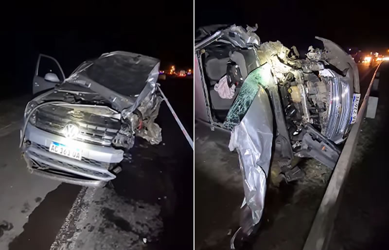 Fatal siniestro vial en la autovía 14: Iba en contramano, murió un conductor y una familia resultó herida