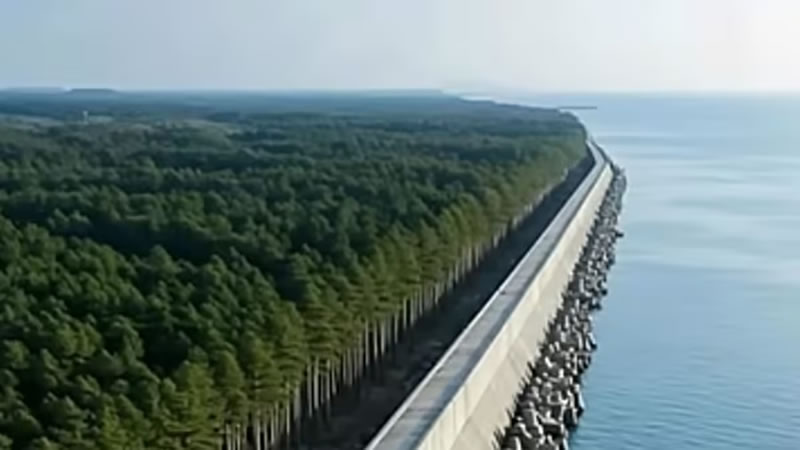 Japón: Construyeron un muro y plantaron millones de árboles como defensa contra los tsunamis