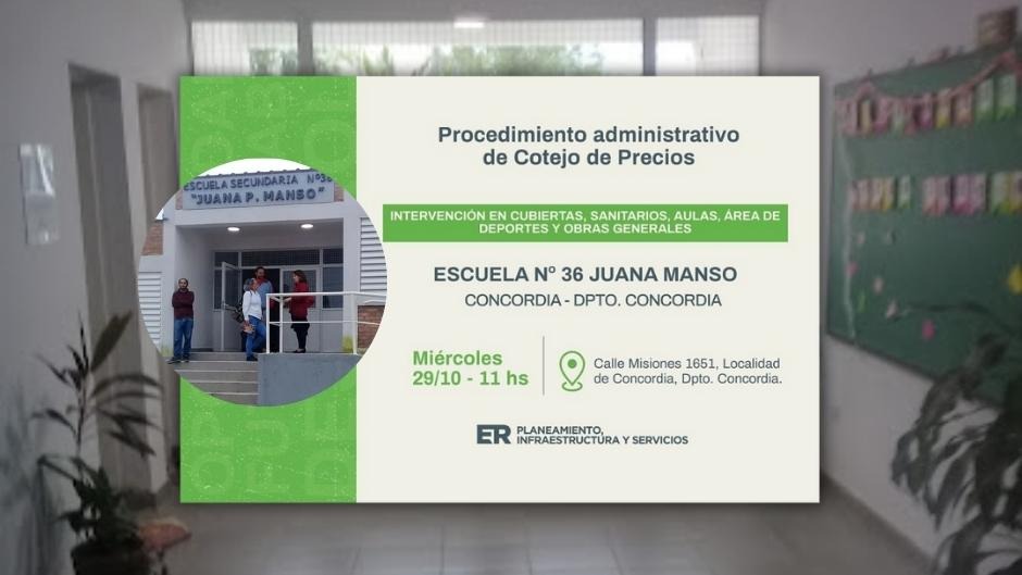 Tras meses de reclamos comienzan las reparaciones en la escuela N° 36 Juana Manso de la ciudad de Concordia