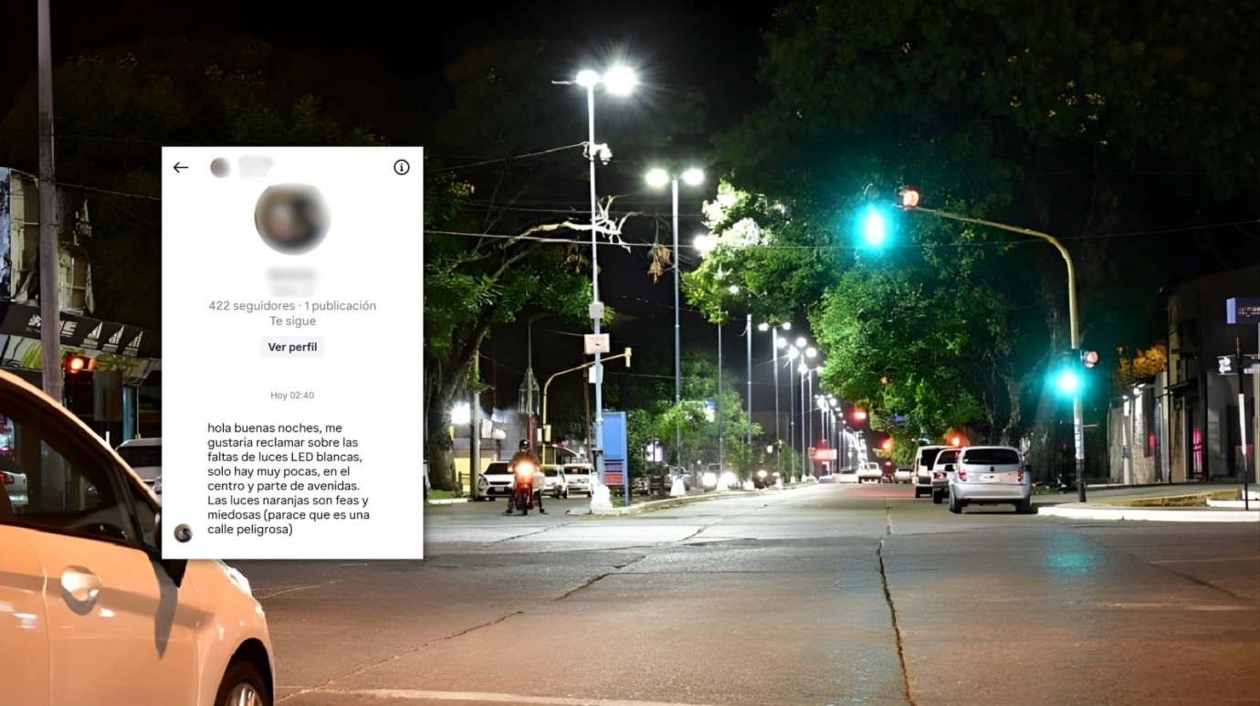 Solicitud del vecino Nº 57: Piden el remplazo de la iluminación pública por luces LED blancas