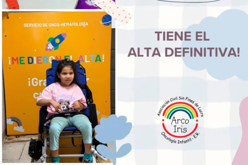 Una niña concordiense recibió el alta definitiva tras su tratamiento oncológico
