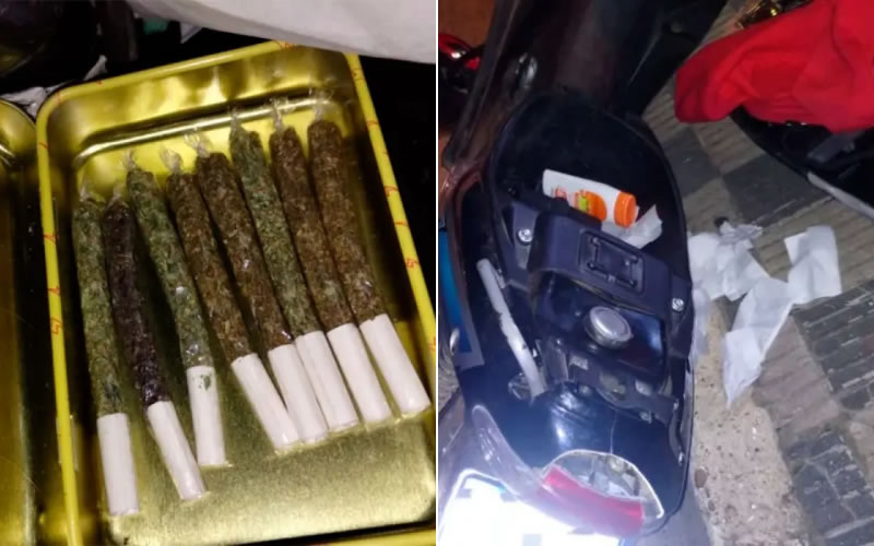 Hallaron una moto abandonada con cigarrillos de marihuana en el interior de su baúl