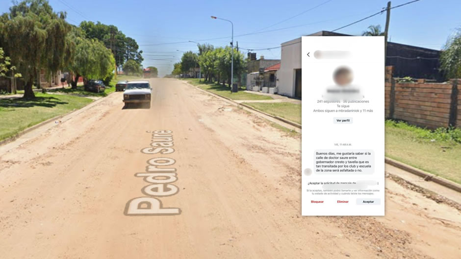 Solicitud de vecino N° 72: consultan si se asfaltará la calle Dr. Sauré entre Cresto y Tavella