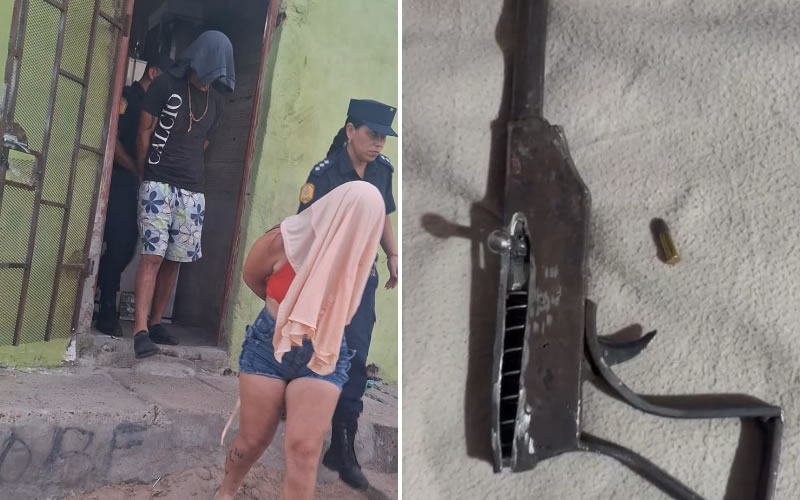 Tras allanamientos por amenazas detienen a dos personas y secuestran un arma de fuego y droga