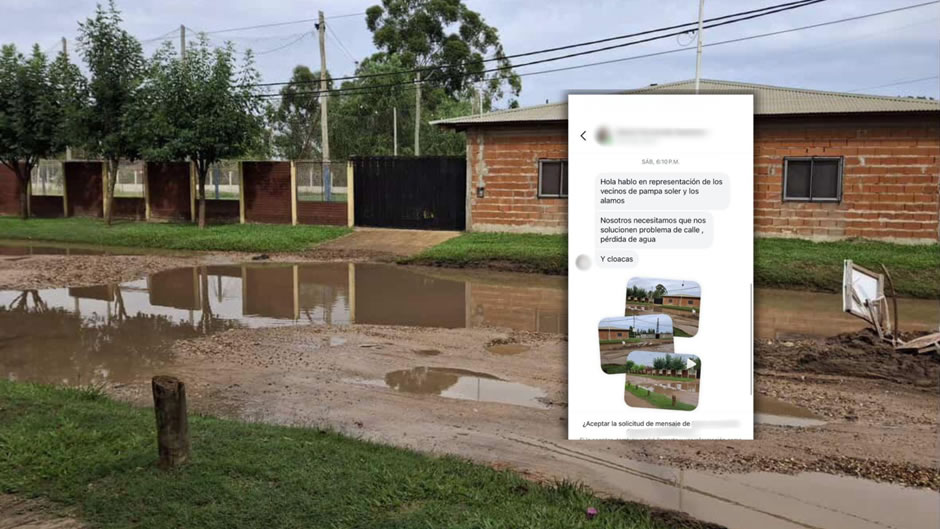 Solicitud de vecino N°70: Reclaman soluciones por calles deterioradas y desbordes de agua en Pampa Soler y Los Álamos