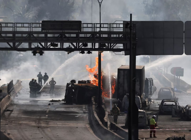 Un camión que transportaba gas explotó en medio de una autopista en Chile: hay 4 muertos y 17 heridos