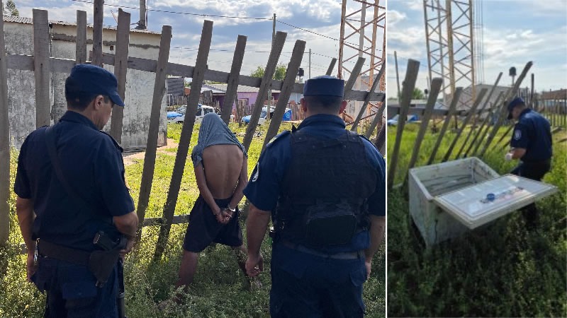 Con la ayuda de un menor, detuvieron a un hombre que desarmaba un freezer robado