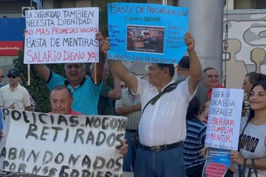 Policías retirados se movilizaron en Paraná: Piden actualización urgente de los sueldos