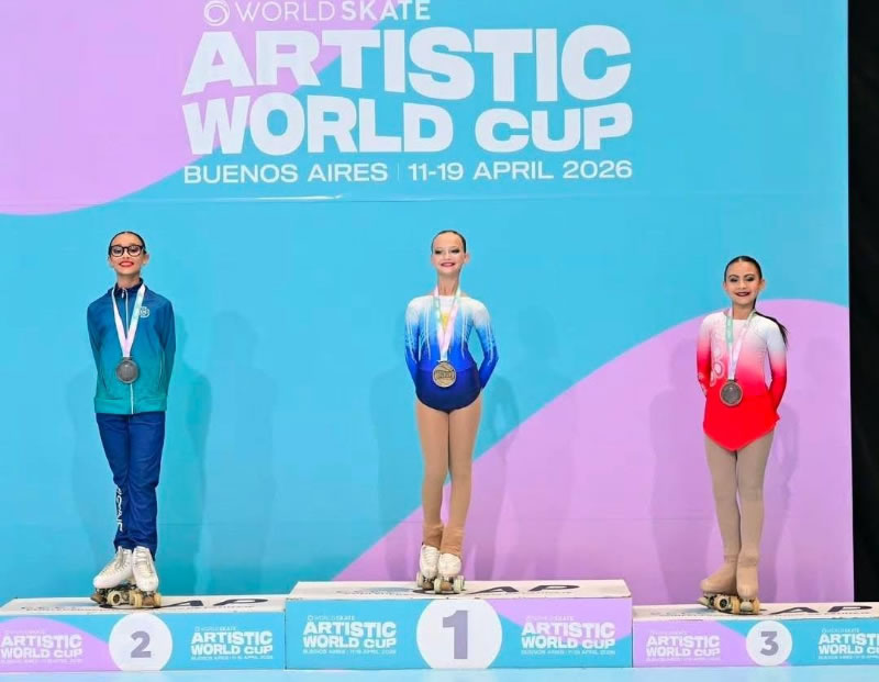 Una santafesina de 10 años se consagró campeona del mundo en patín artistico