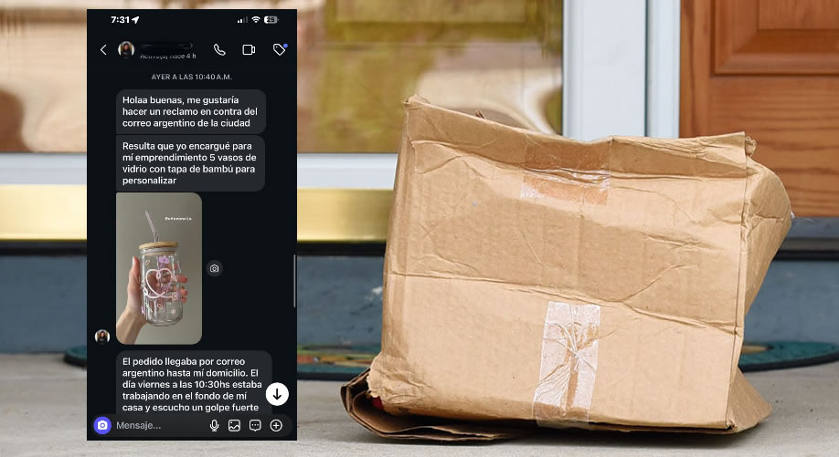 Solicitud de vecino N° 89: Una emprendedora denuncia daños en un envío y presunta falsificación de firma por parte de repartidor de Correo
