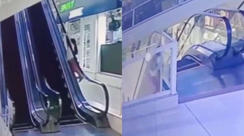 Susto en un shopping de Paraguay: una nena quedó colgada de una escalera mecánica y cayó desde seis metros