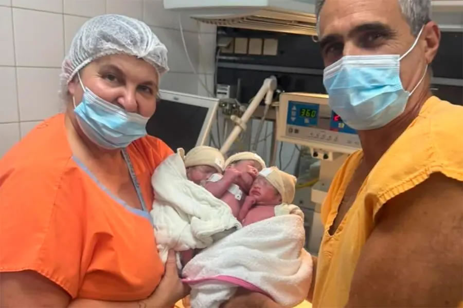 Piden cadena de oración por uno de los trillizos nacidos en Concordia